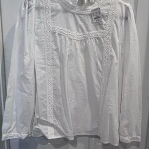 J. Crew White Lace Blouse